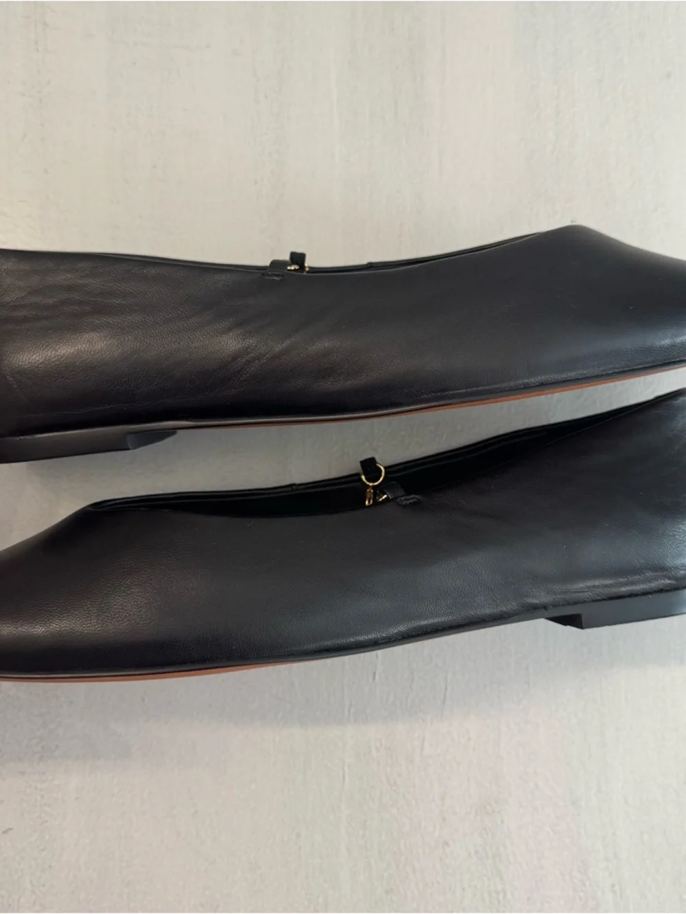 Madewell Womens Black Remy Mary Jane Leather Chain-Accent Ballet Flats Sz 9 NWOT